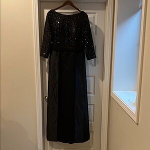 Elegant Black Sequin Evening Gown